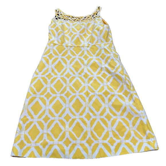Lilly Pulitzer Women's Jacqueline Silk Shift Dress in Yellow Bamboo Print Size 0 - Picture 1 of 9